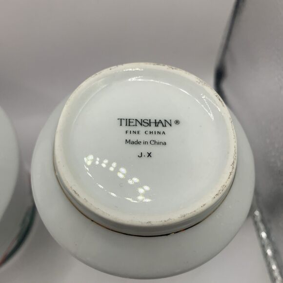 Vintage Tienshan Deck The Halls Christmas China Cream and Sugar Set - Picture 9 of 9